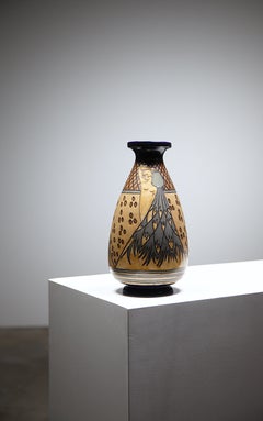 An Odetta Stoneware Vase by HB Quimper France 1930s