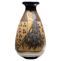 An Odetta Stoneware Vase by HB Quimper France 1930s