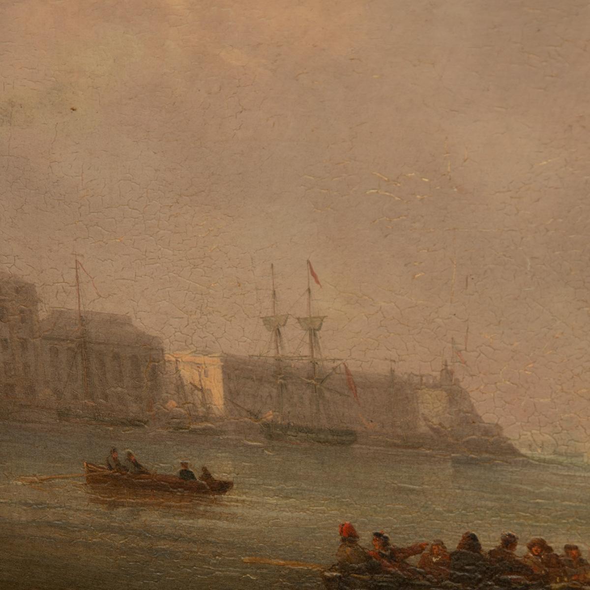 Ein Öl auf Leinwand der Yacht Pearl von William Paget, Marquess of Anglesey, von Nicolas (Englisch) im Angebot