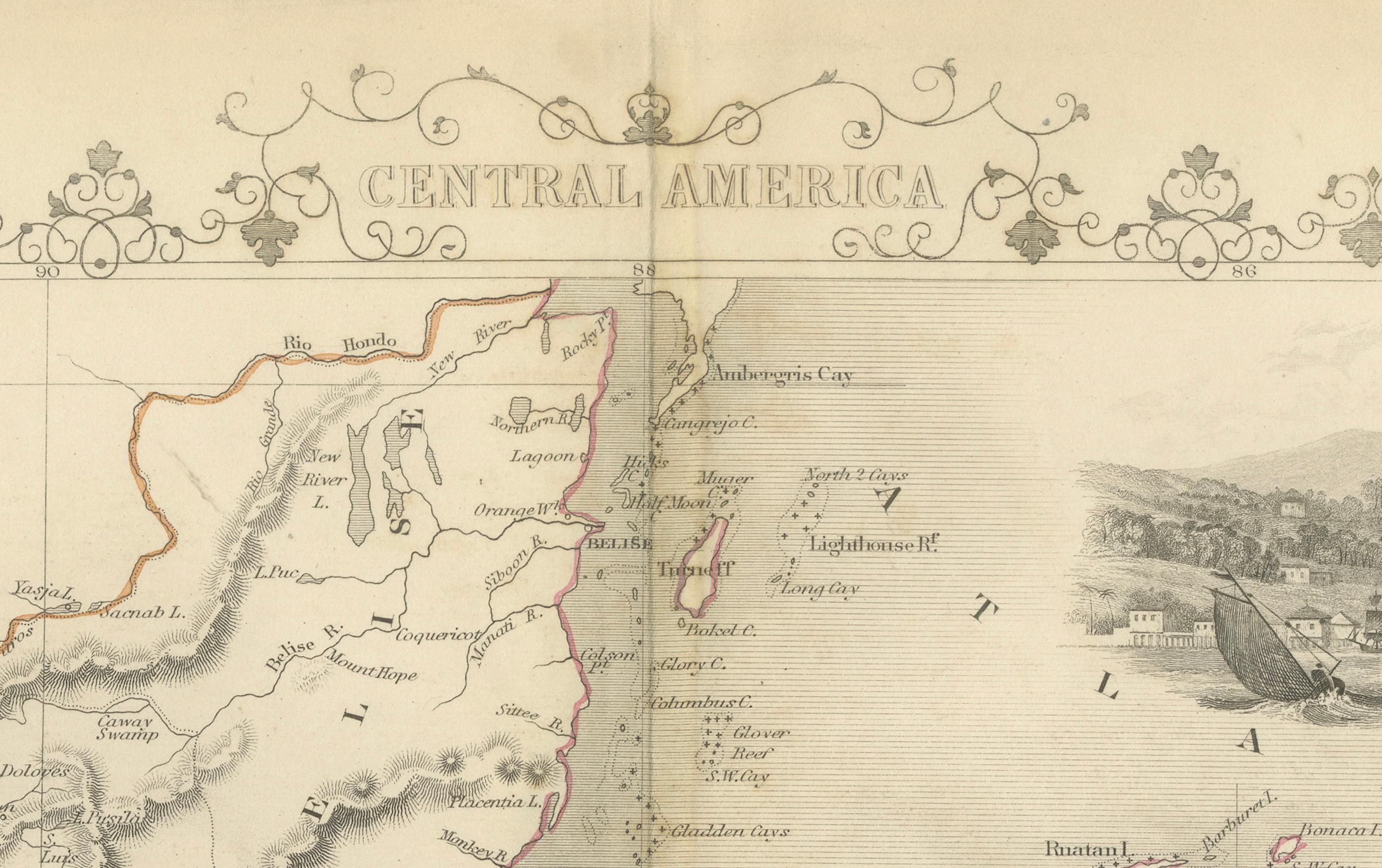 This map of Central America, part of John Tallis & Company's series from 