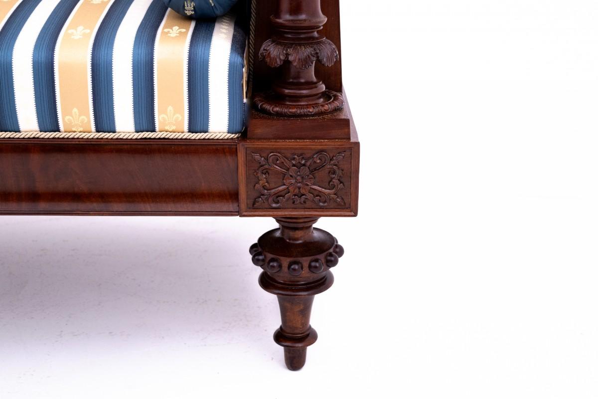 Late 19th Century An old sofa in an eclectic style, Western Europe. After renovation.