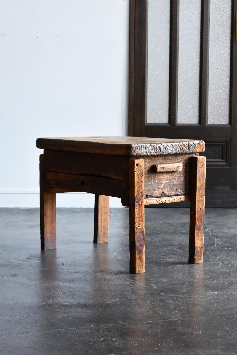 Elm Old Stand Used in a Factory in the Showa Period in Japan / Industrial Chair