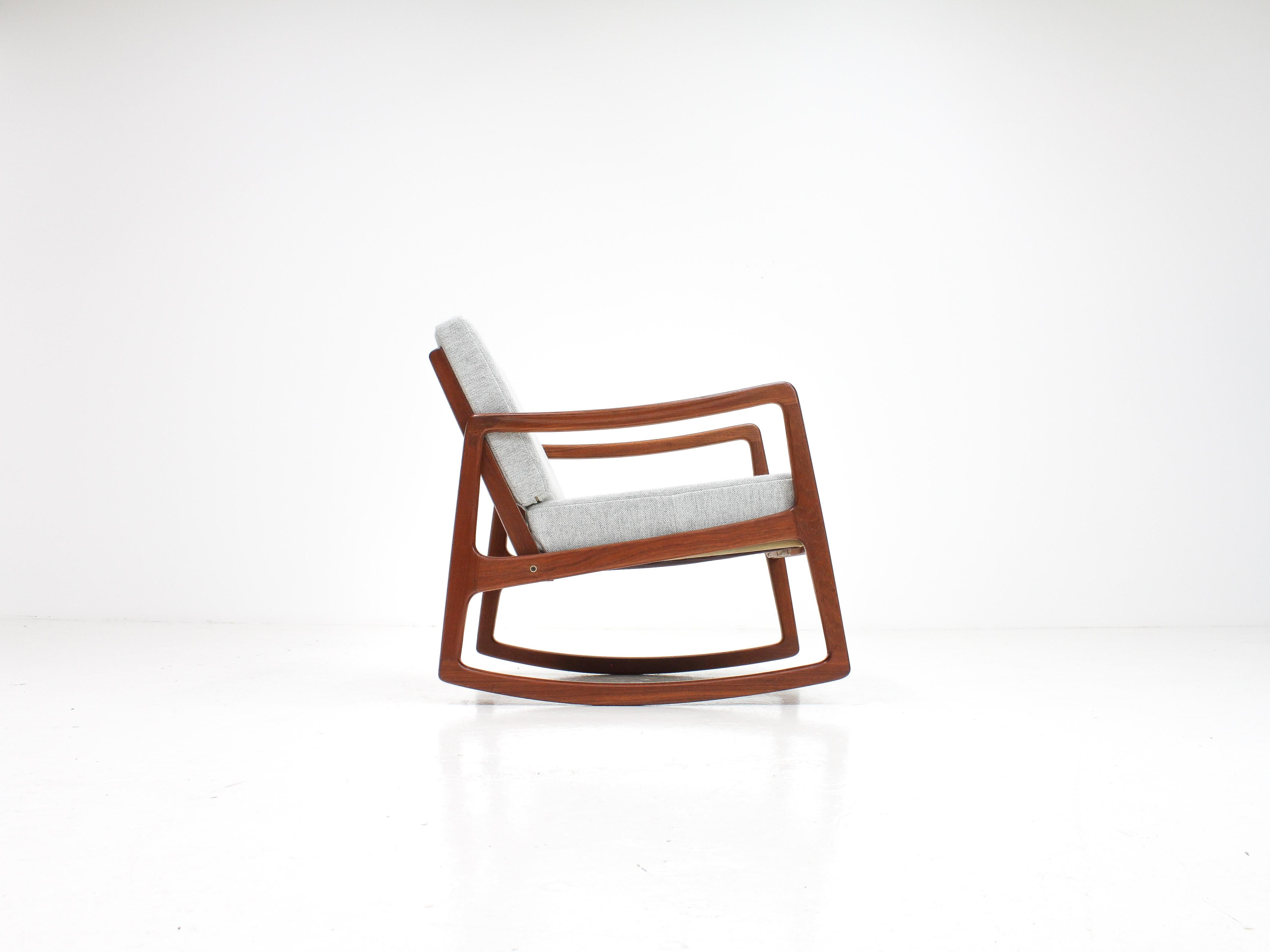 Ole Wanscher Model 120 Teak Rocking Chair for France & Son, Denmark, 1960s 1