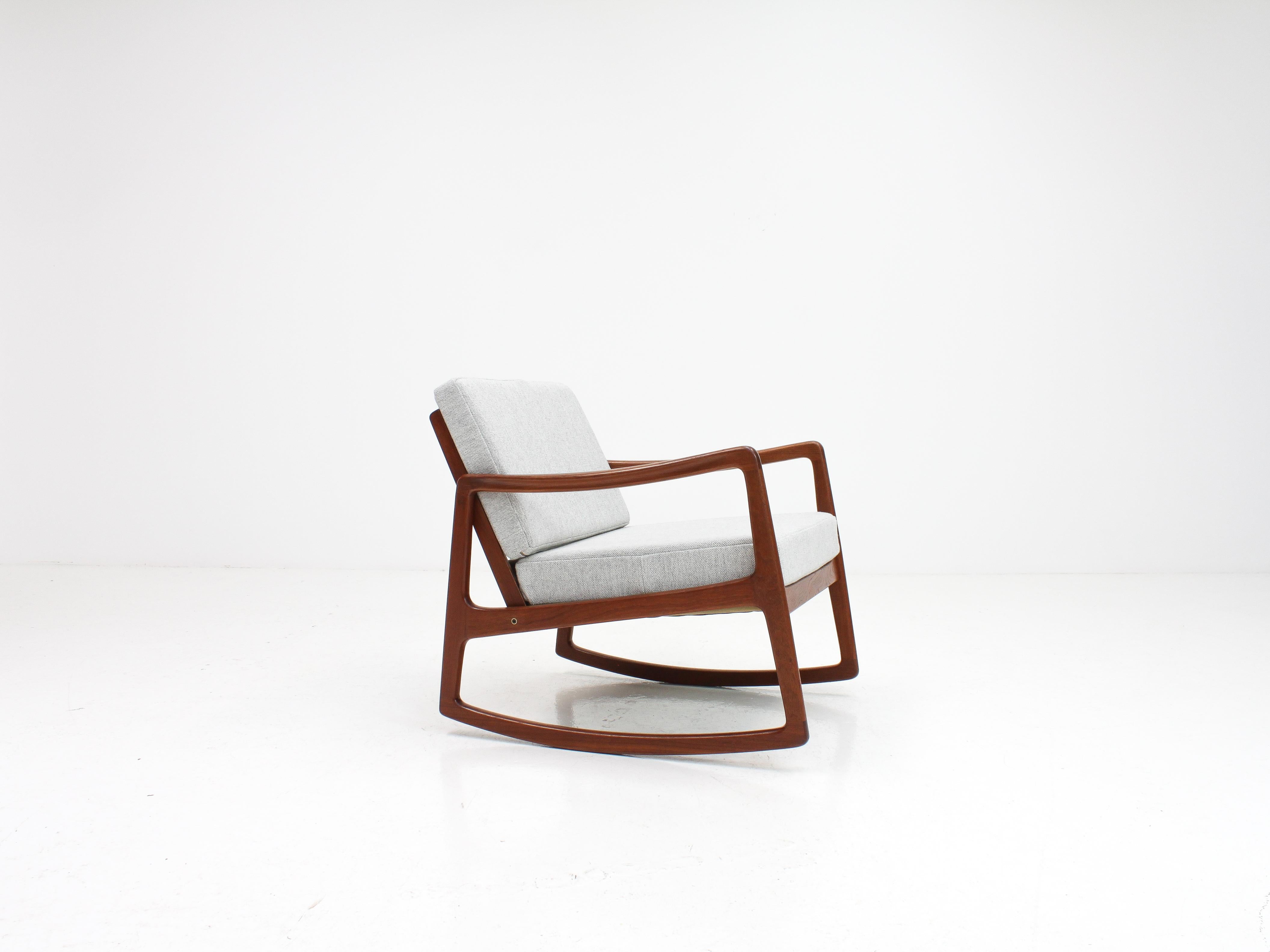 Danish Ole Wanscher Model 120 Teak Rocking Chair for France & Son, Denmark, 1960s