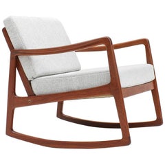 Ole Wanscher Model 120 Teak Rocking Chair for France & Son, Denmark, 1960s