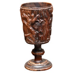 An Olive Wood 19th Century Carved Holy Land Cup
