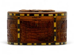 An Olivewood Etrog Container Jerusalem 20th Century