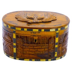 An Olivewood Etrog Container Jerusalem 20th Century