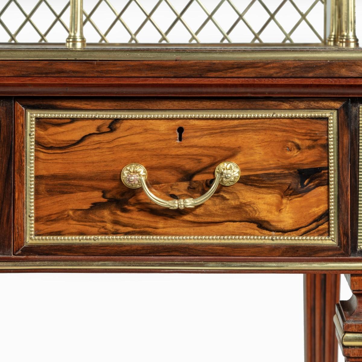 Olivewood Writing Table by Wright and Mansfield For Sale 3