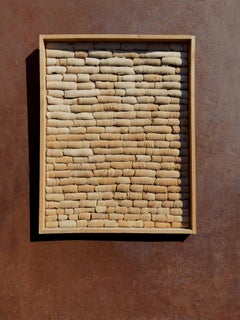 An OP-ART BRUTALIST PRIMITIVIST Wood Panel by BENOIT COURBOIN France 1990-2000