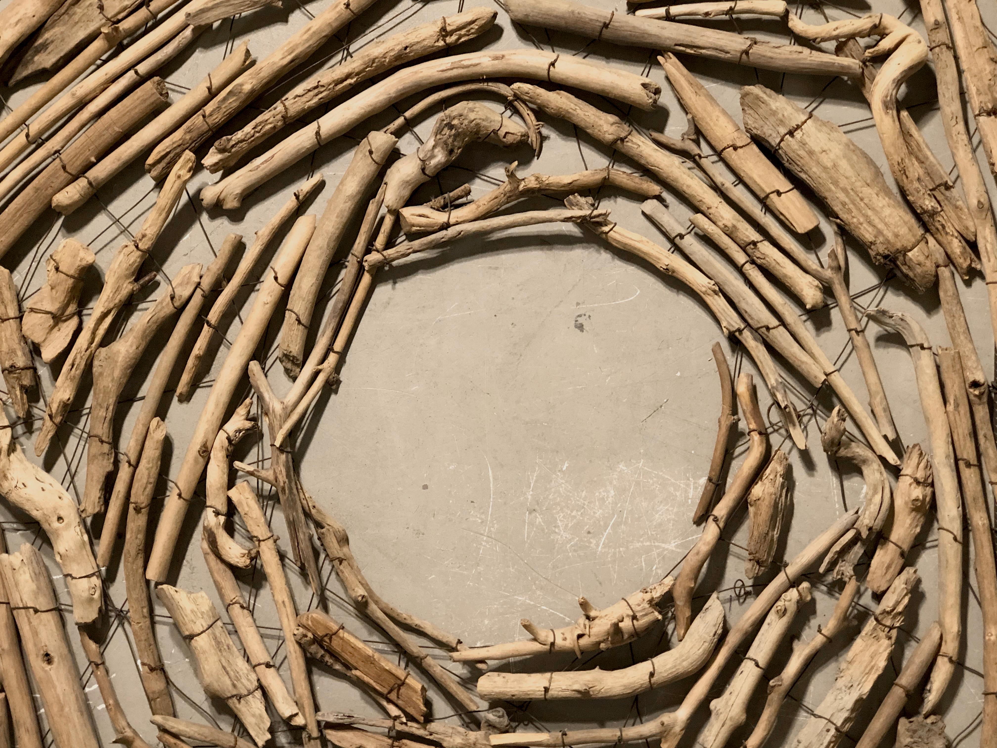 Un panel de madera PRIMITIVISTA BRUTALISTA OP-ART de BENOIT COURBOIN Francia 1990-2000 Europeo en venta