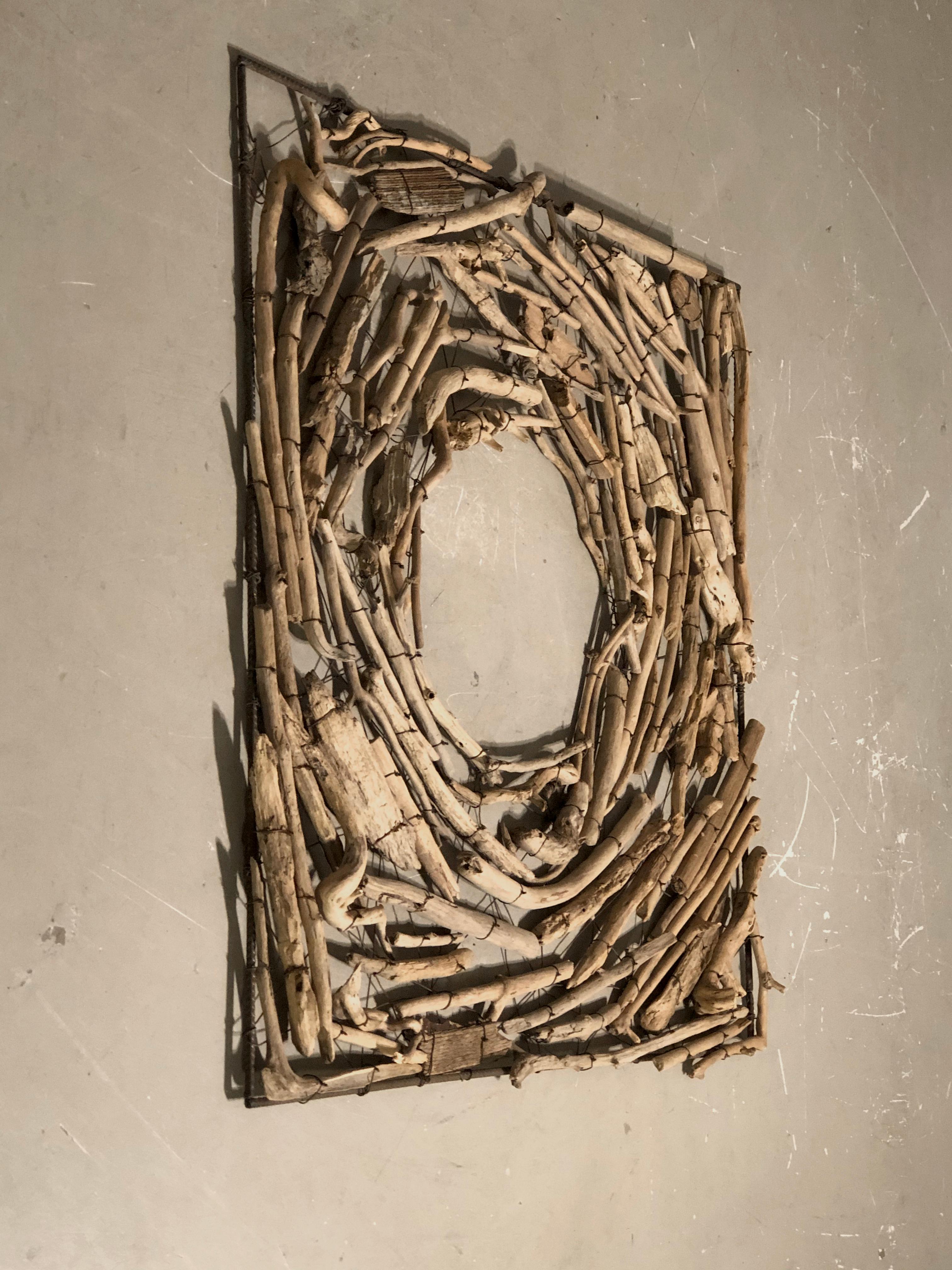 Un panel de madera PRIMITIVISTA BRUTALISTA OP-ART de BENOIT COURBOIN Francia 1990-2000 en venta 2