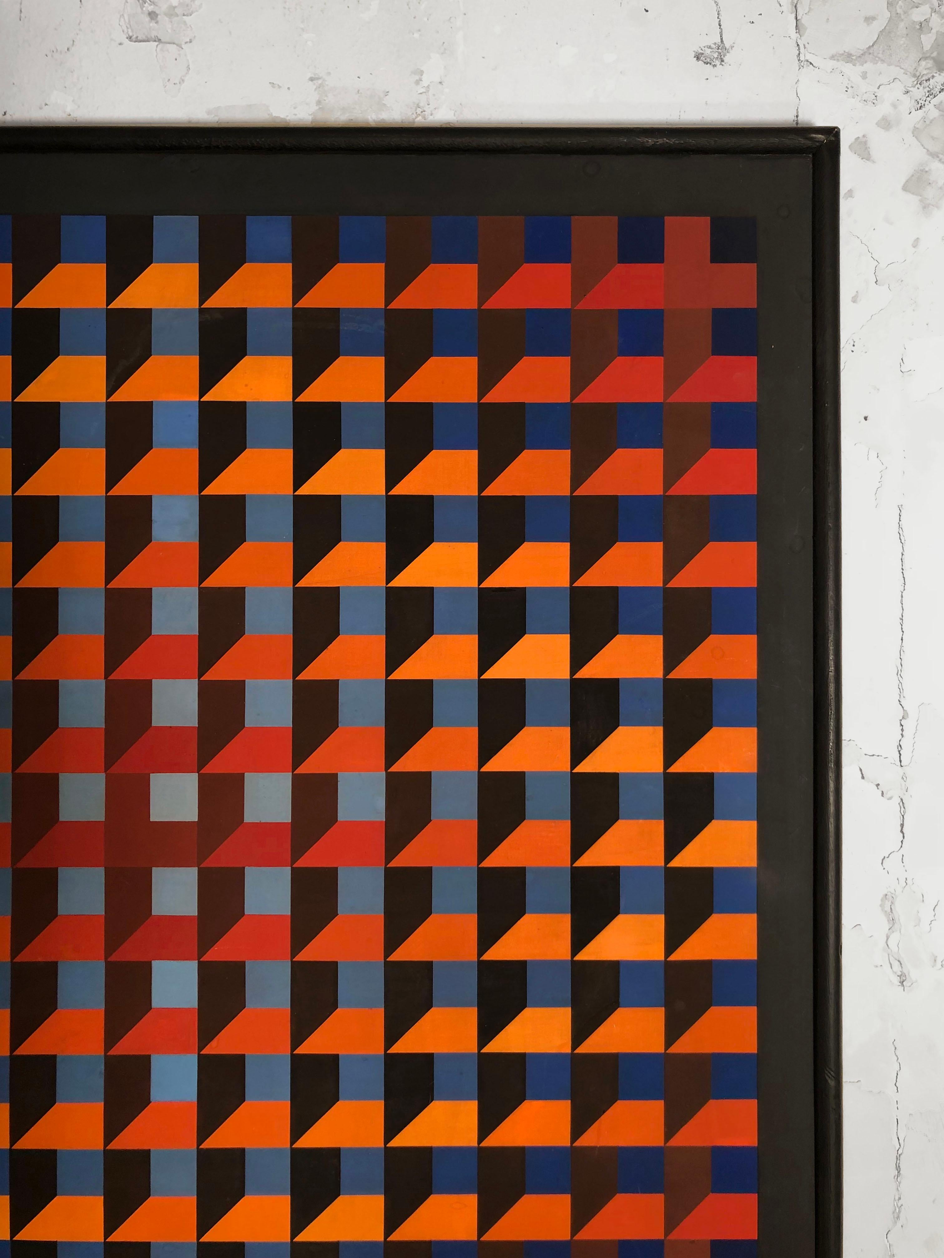 An OP-ART KINETIC PAINTING on Panel by JEAN-PIERRE YVARAL VASARELY, France 1968 For Sale 3