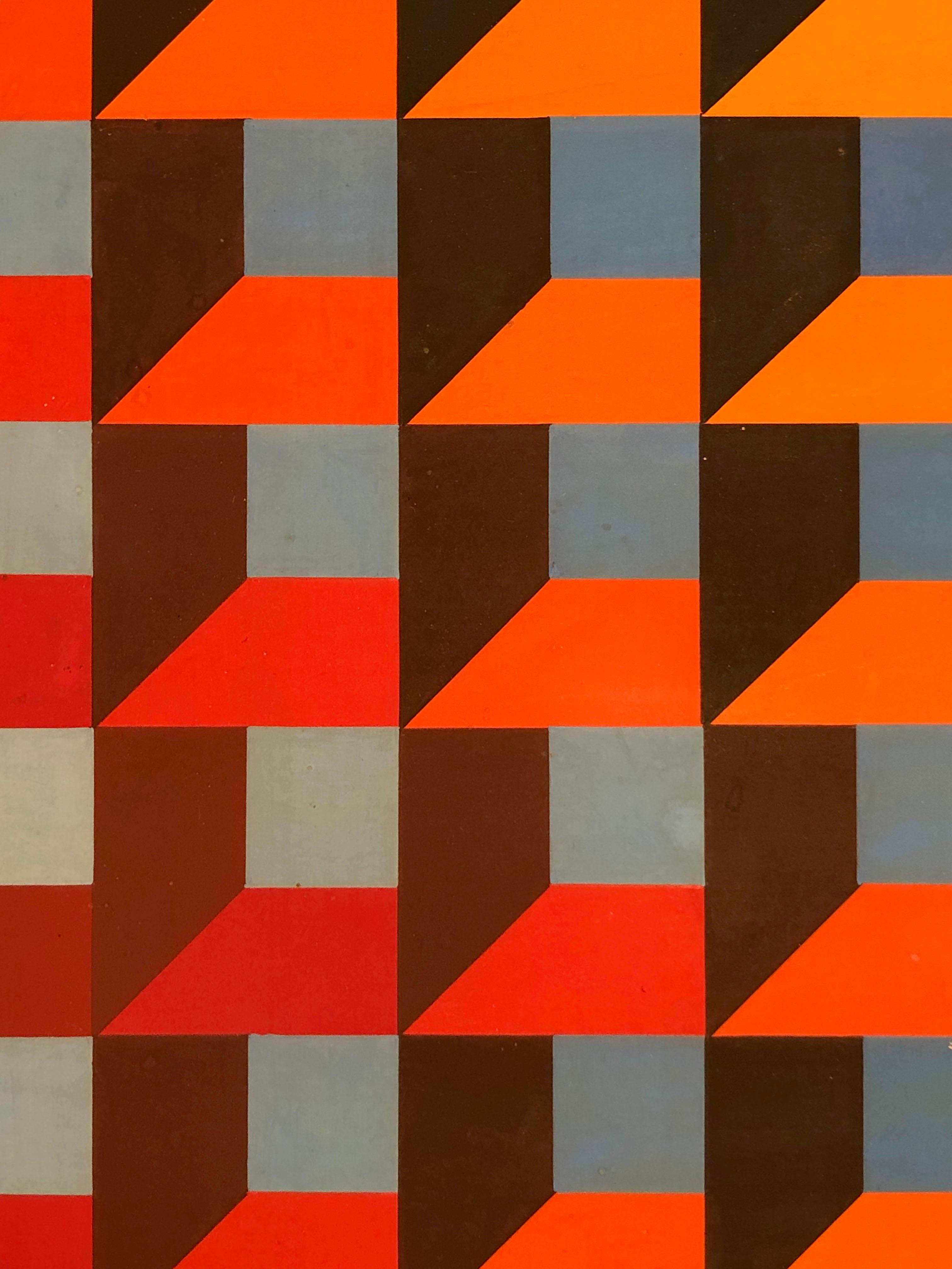 An OP-ART KINETIC PAINTING on Panel by JEAN-PIERRE YVARAL VASARELY, France 1968 For Sale 4