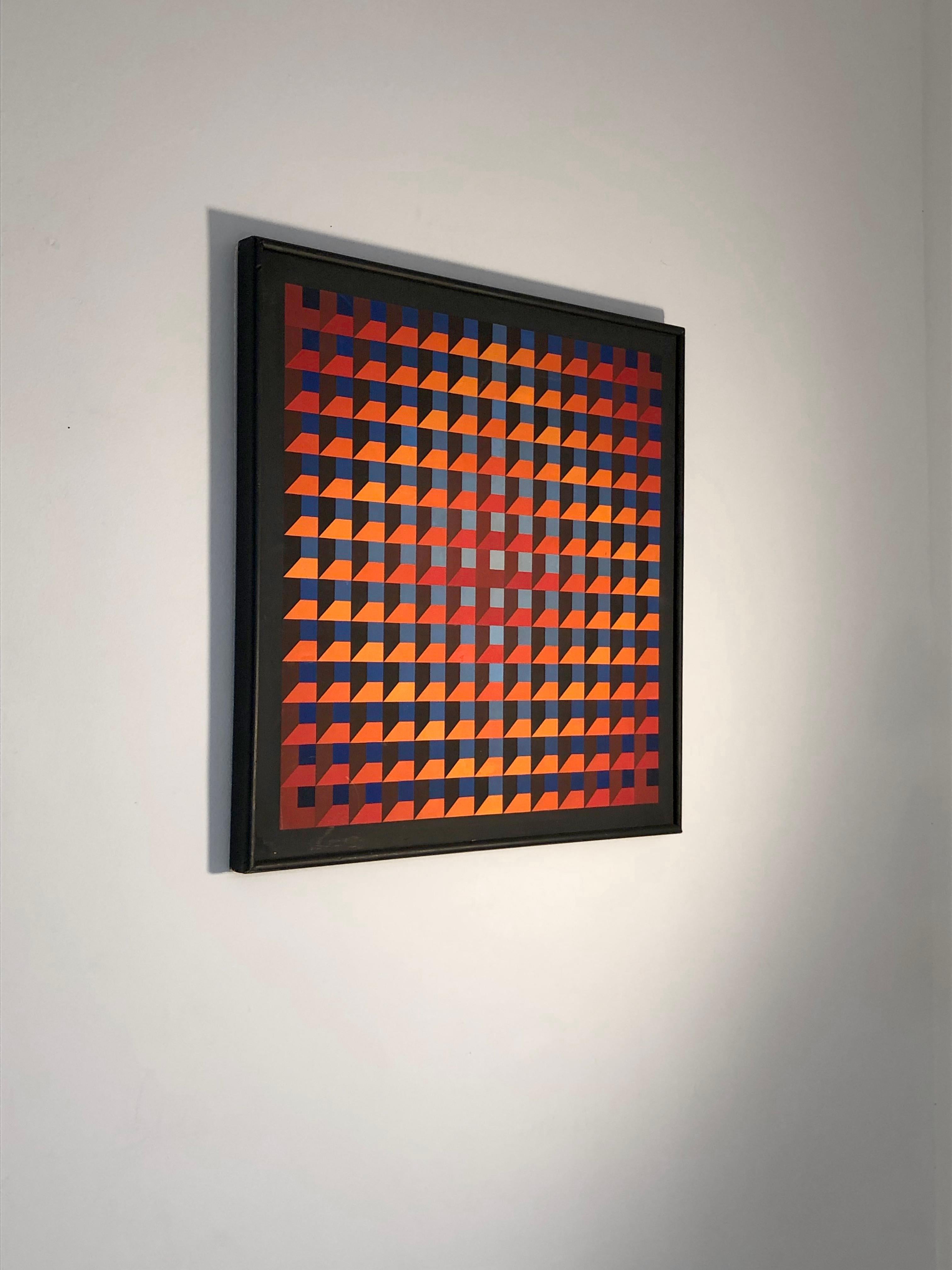 Kinetic An OP-ART KINETIC PAINTING on Panel by JEAN-PIERRE YVARAL VASARELY, France 1968 For Sale