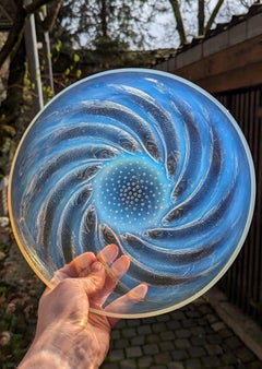 An opalescent glass plate "Poisson N°1" by René Lalique, made in France ca. 1931
