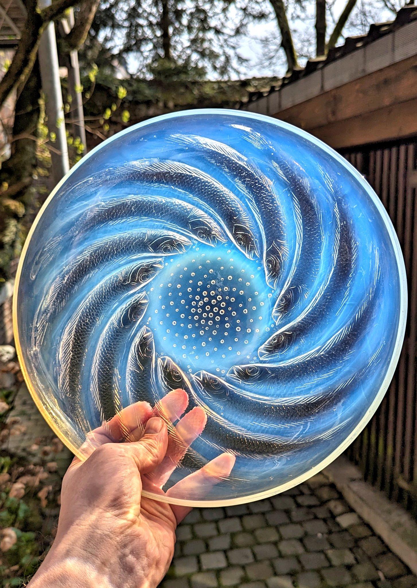 Mid-20th Century An opalescent glass plate 