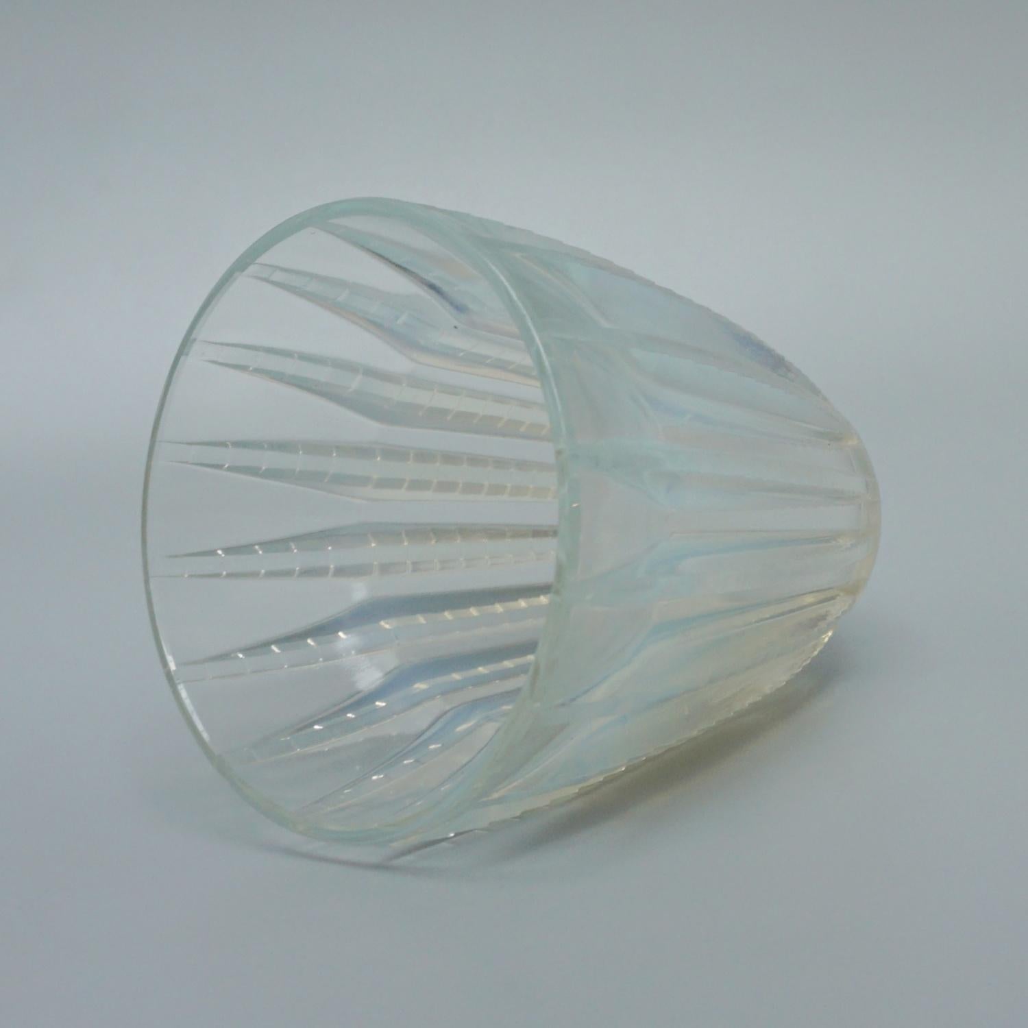 French Opalescent Glass Vase 'Chamonix' by Rene Lalique circa 1935