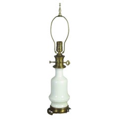 Antique Opaline Glass and Metal  Mounted Table Lamp,  20th Century 