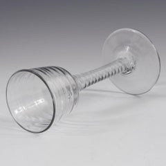 An Opaque Twist Stem Wine Glass With Lynn Rings, c1760