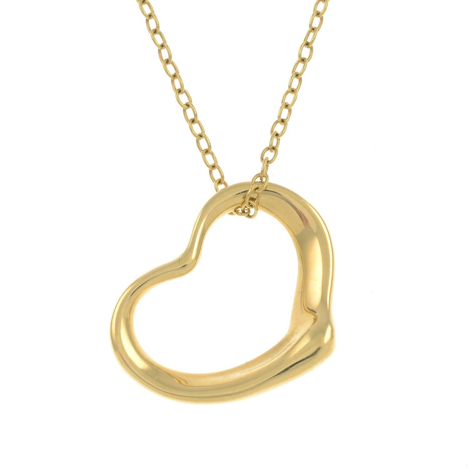 Contemporary Open Heart Pendant with Chain by Elsa Peretti for Tiffany & Co.