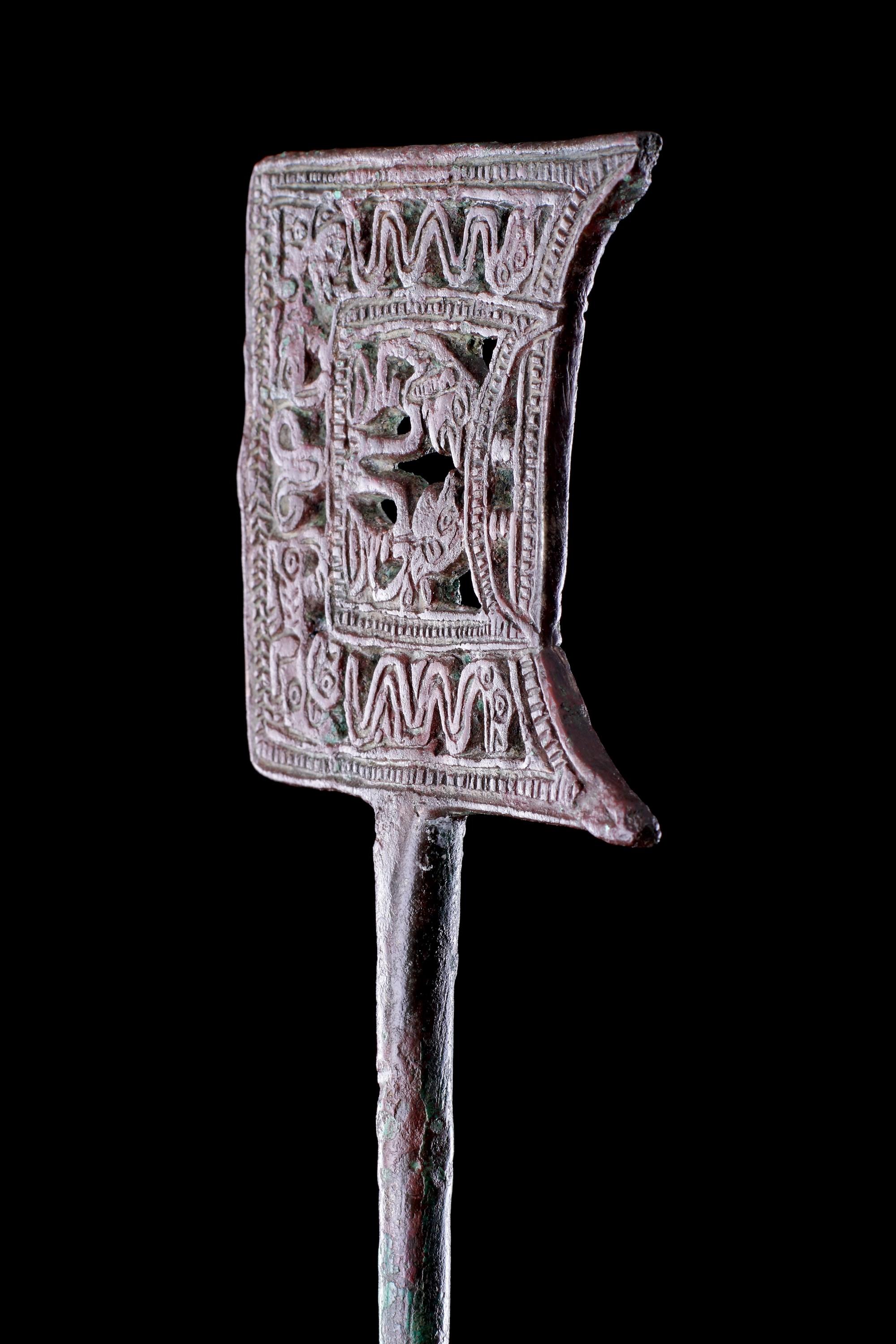 An Openwork Copper Alloy Garment Pin For Sale 1