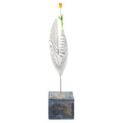 An openwork oval driftwood sculpture/flower holder by Martin Scorey