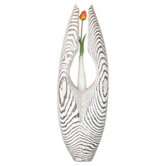 An openwork oval driftwood sculpture/flower holder by Martin Scorey