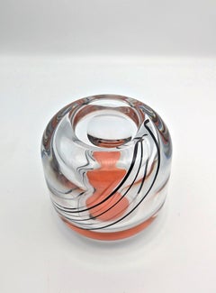 Vaso in vetro "Expo", arte ottica, di Olle Alberius per Orrefors, Svezia, 1973