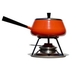 An orange Fondue Set – Switzerland - 1960s