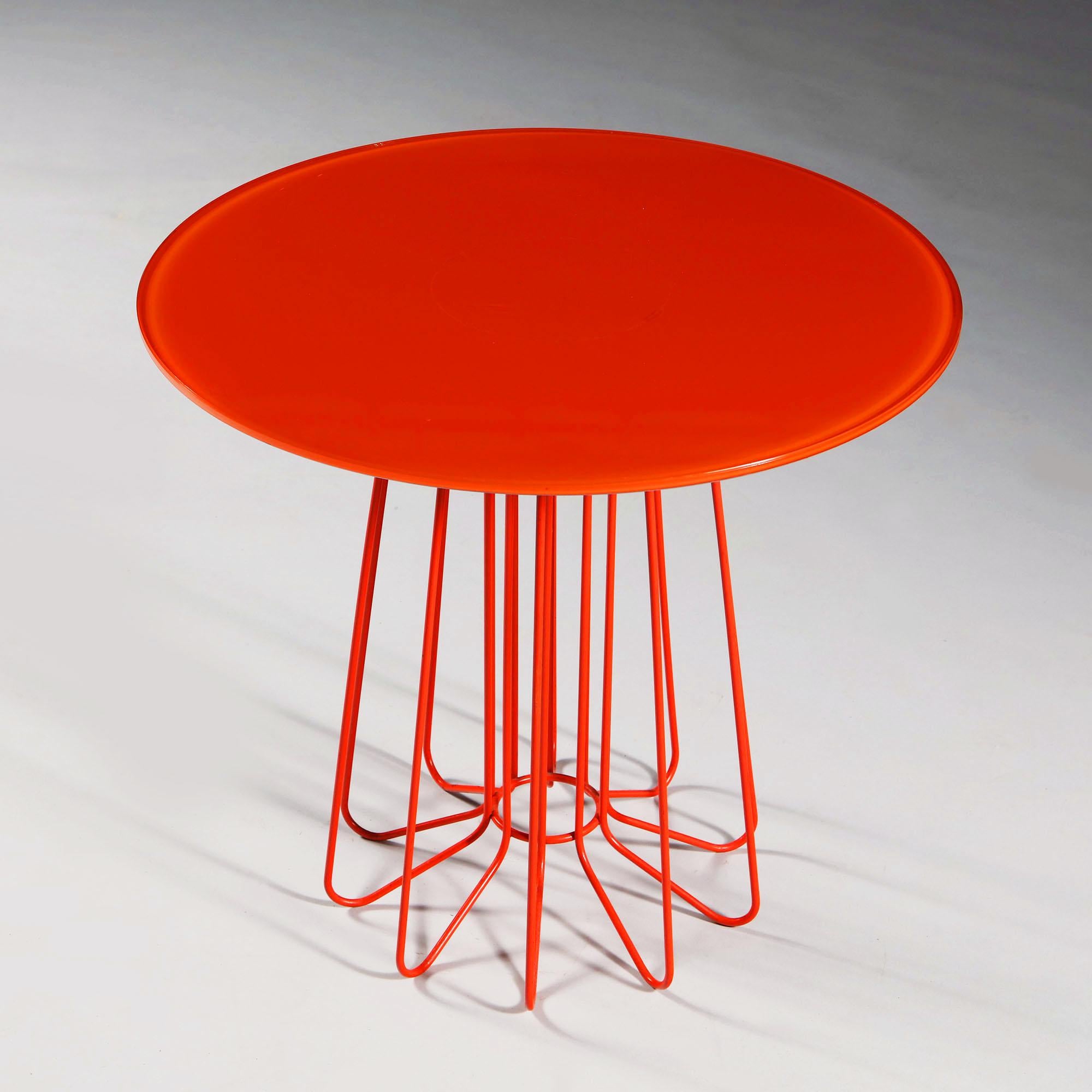 Italian Orange Smallwire Table by Arik Levy for Zanotta, Stamped