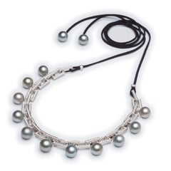 An Order of Bling Tahitian and Diamond South Sea Pearl Choker with Bracelet