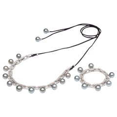 An Order of Bling Tahitian and Diamond South Sea Pearl Choker with Bracelet