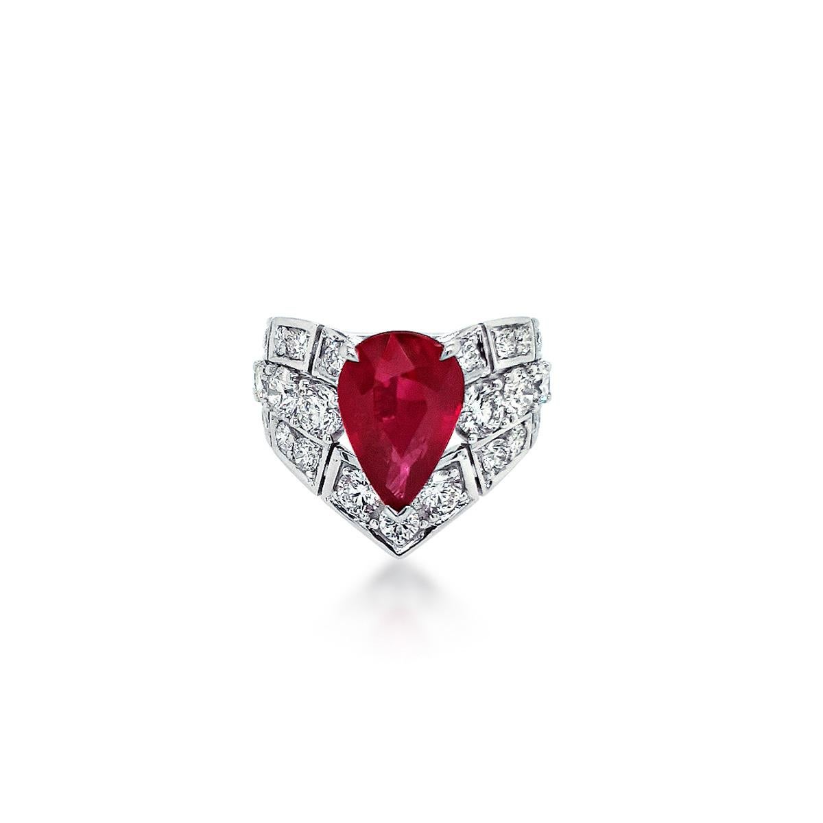 Collection: The Gem Made Me Do It

Title:  “Passion is Red” Ring
This 4.02ct Unheated Ruby is a passionate red evoking emotions that are as rich as the colour and the juicy diamonds that surround it.  It’s the colour with depth and warmth that those