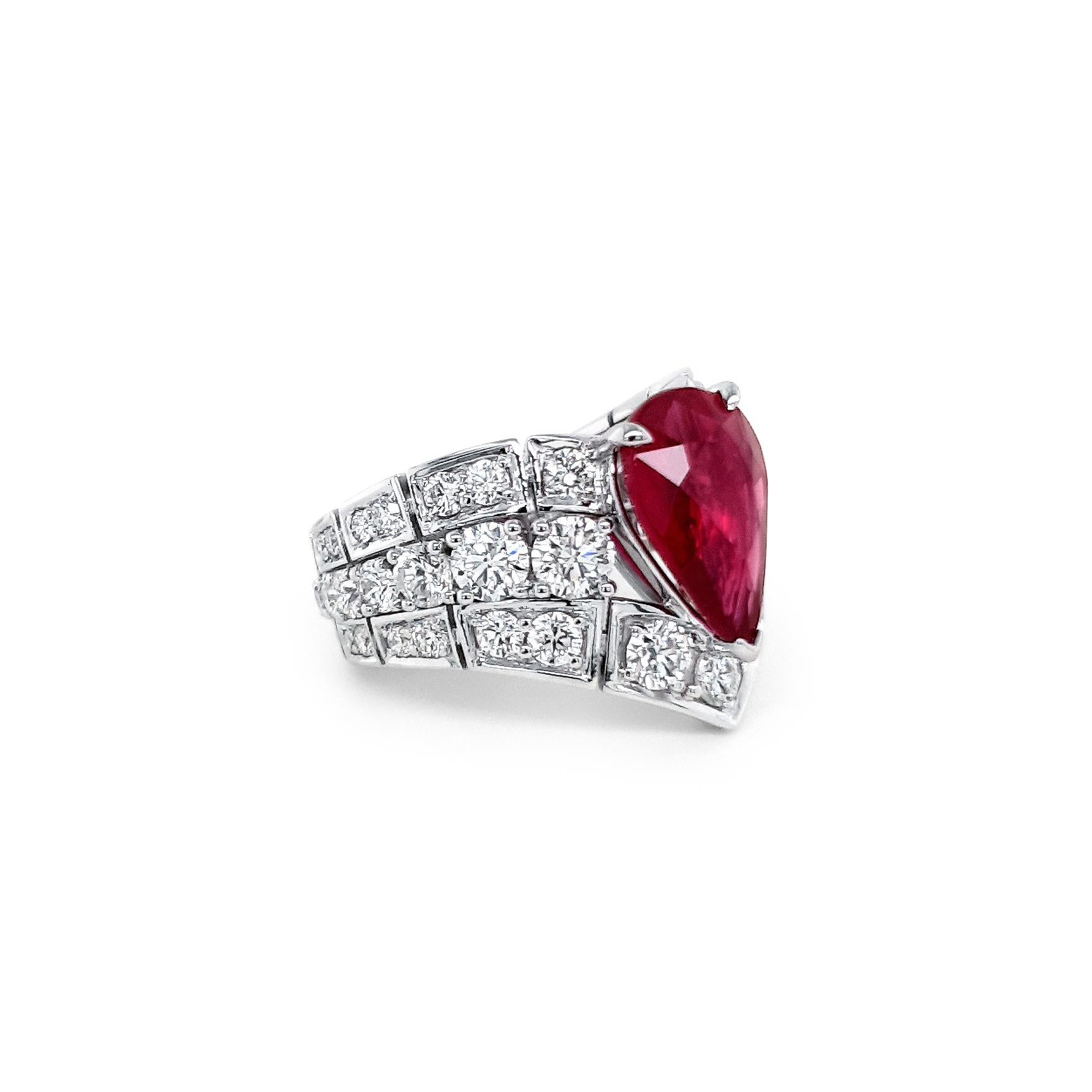 Modern An Order of Bling Unheated Ruby and Diamond Ring For Sale