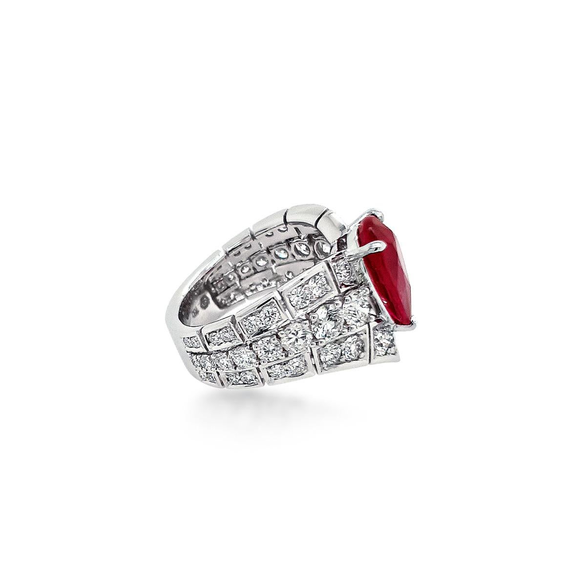 Women's An Order of Bling Unheated Ruby and Diamond Ring For Sale