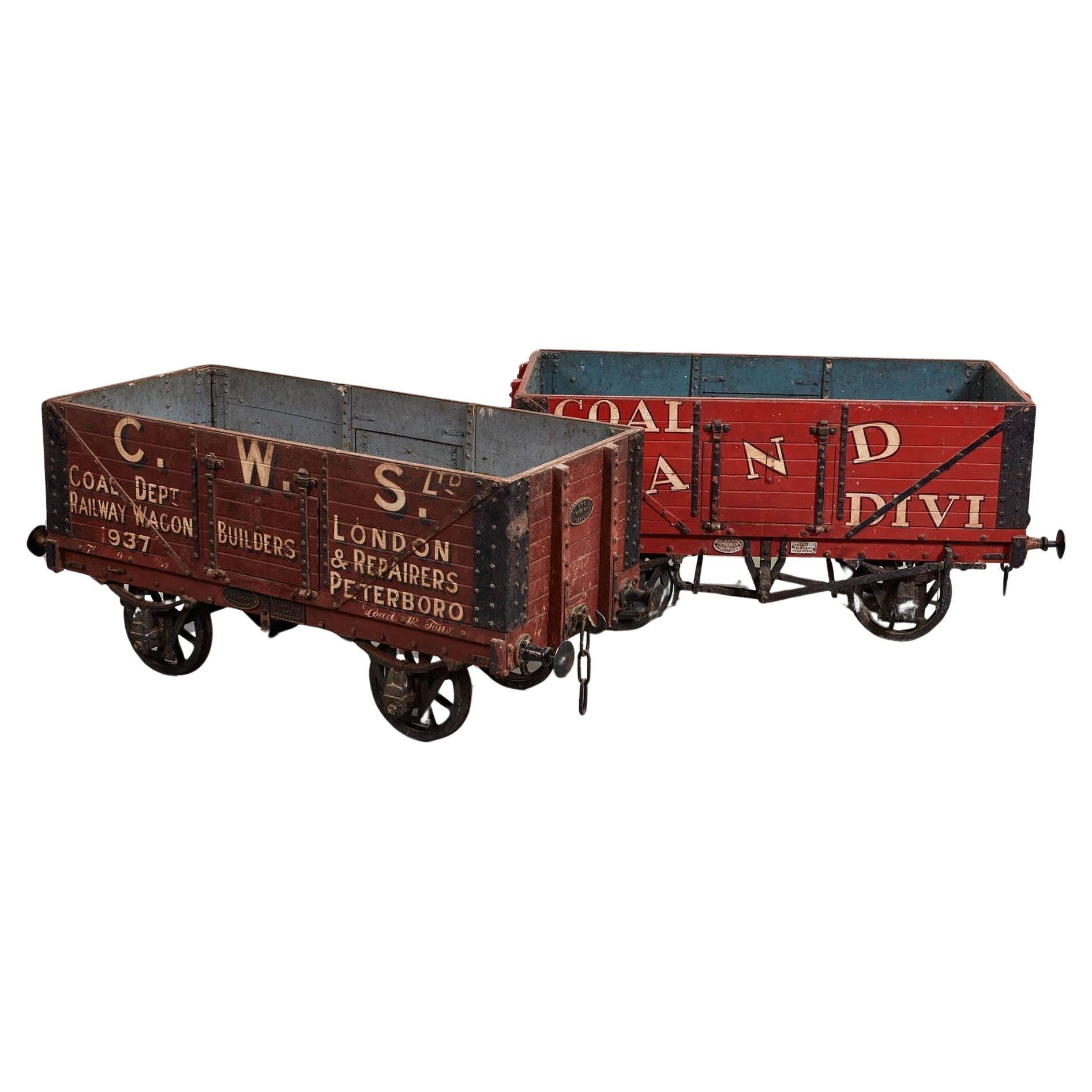 Large Scale Models of Railway Ore Carts For Sale