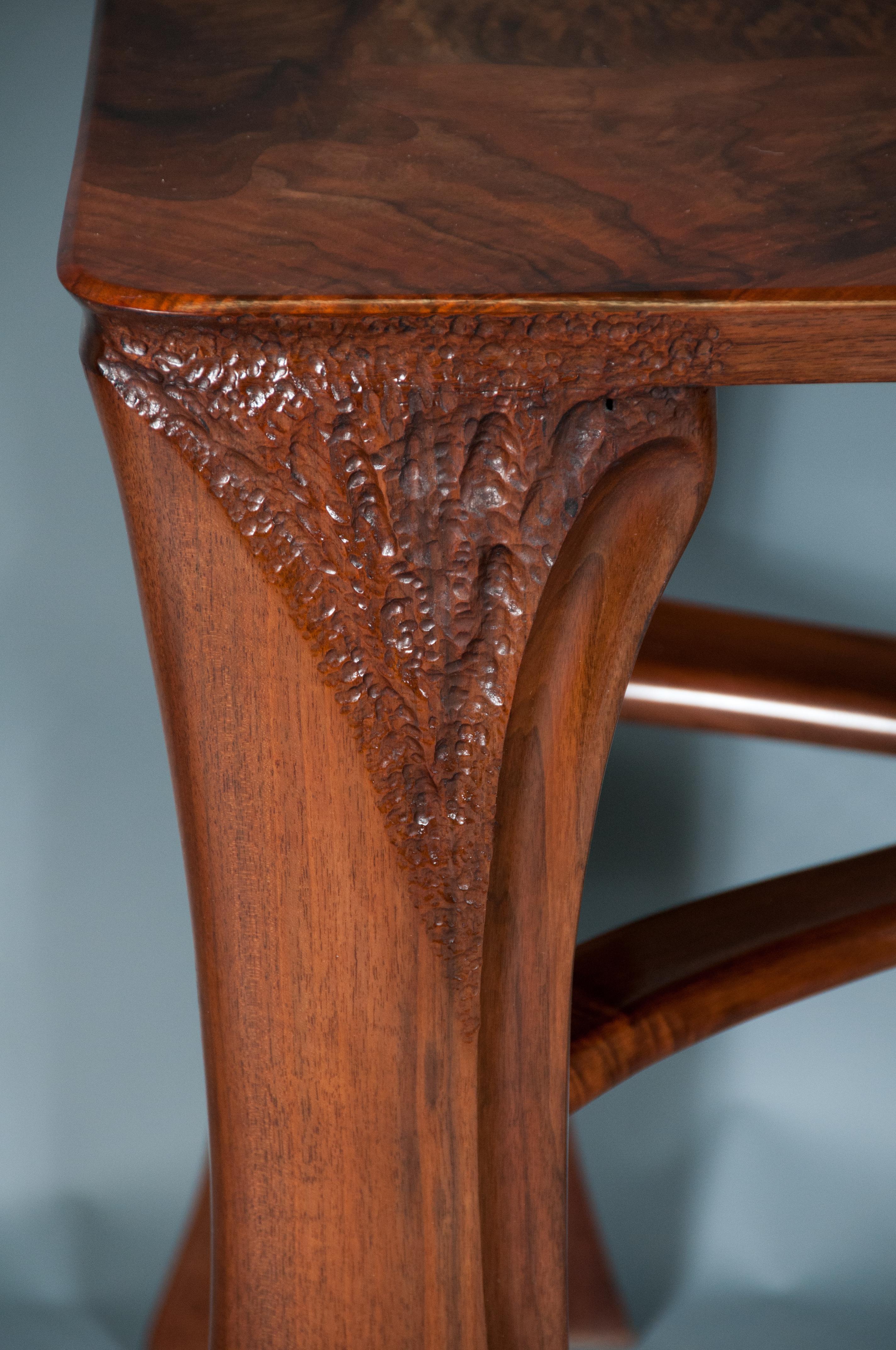 Matching 3 Piece Set Of A Semi-Round Sculptural Live Edge Coffee and End Tables For Sale 1