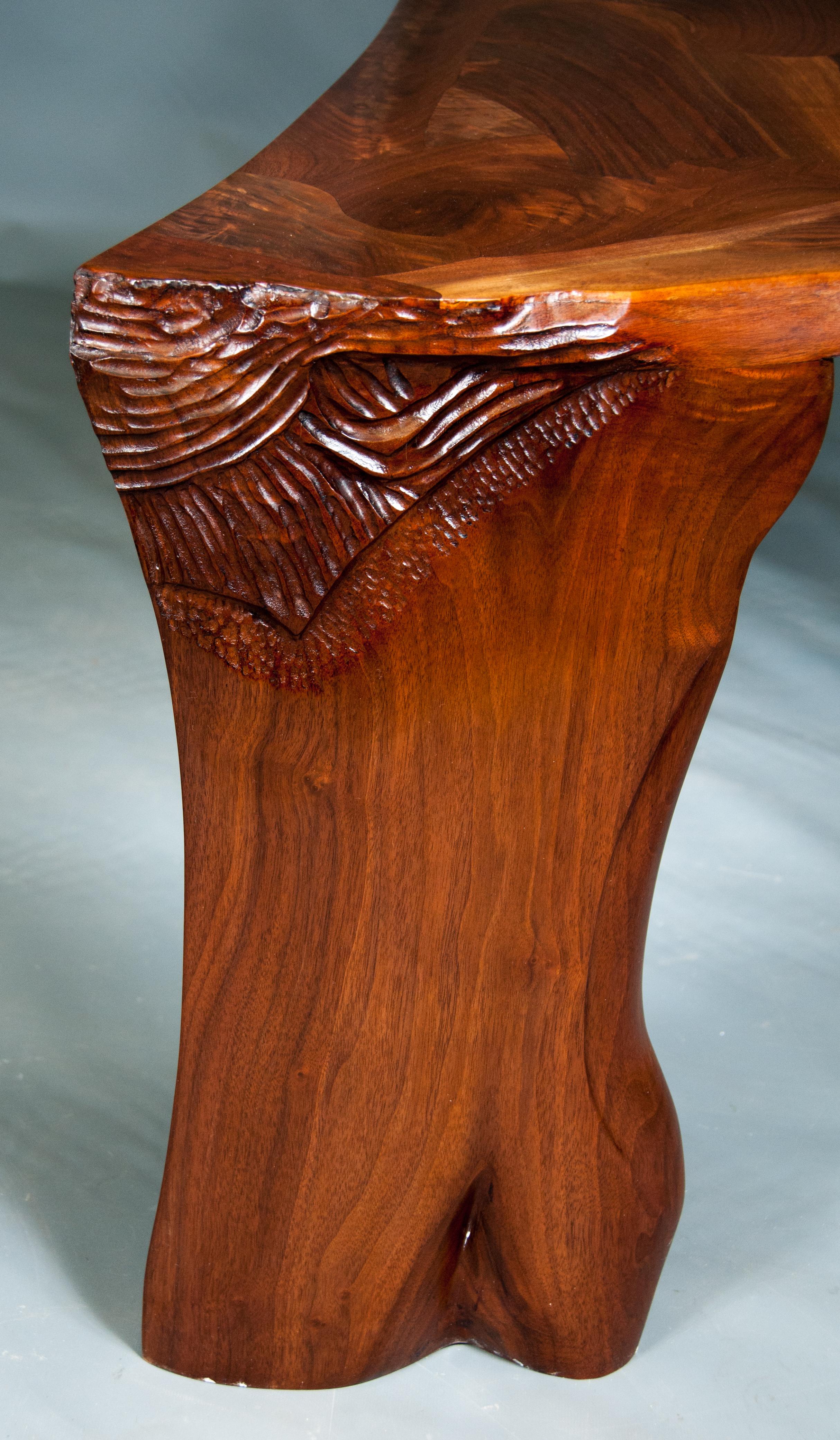 Matching 3 Piece Set Of A Semi-Round Sculptural Live Edge Coffee and End Tables For Sale 3