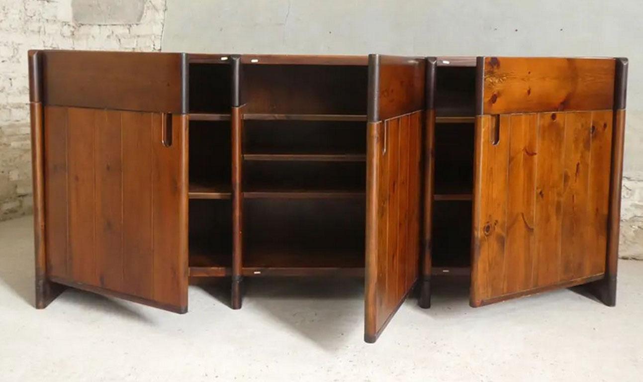 Mid-Century Modern Organic Sideboard in Pine by Silvio Coppola, Edition Fratelli Montina For Sale