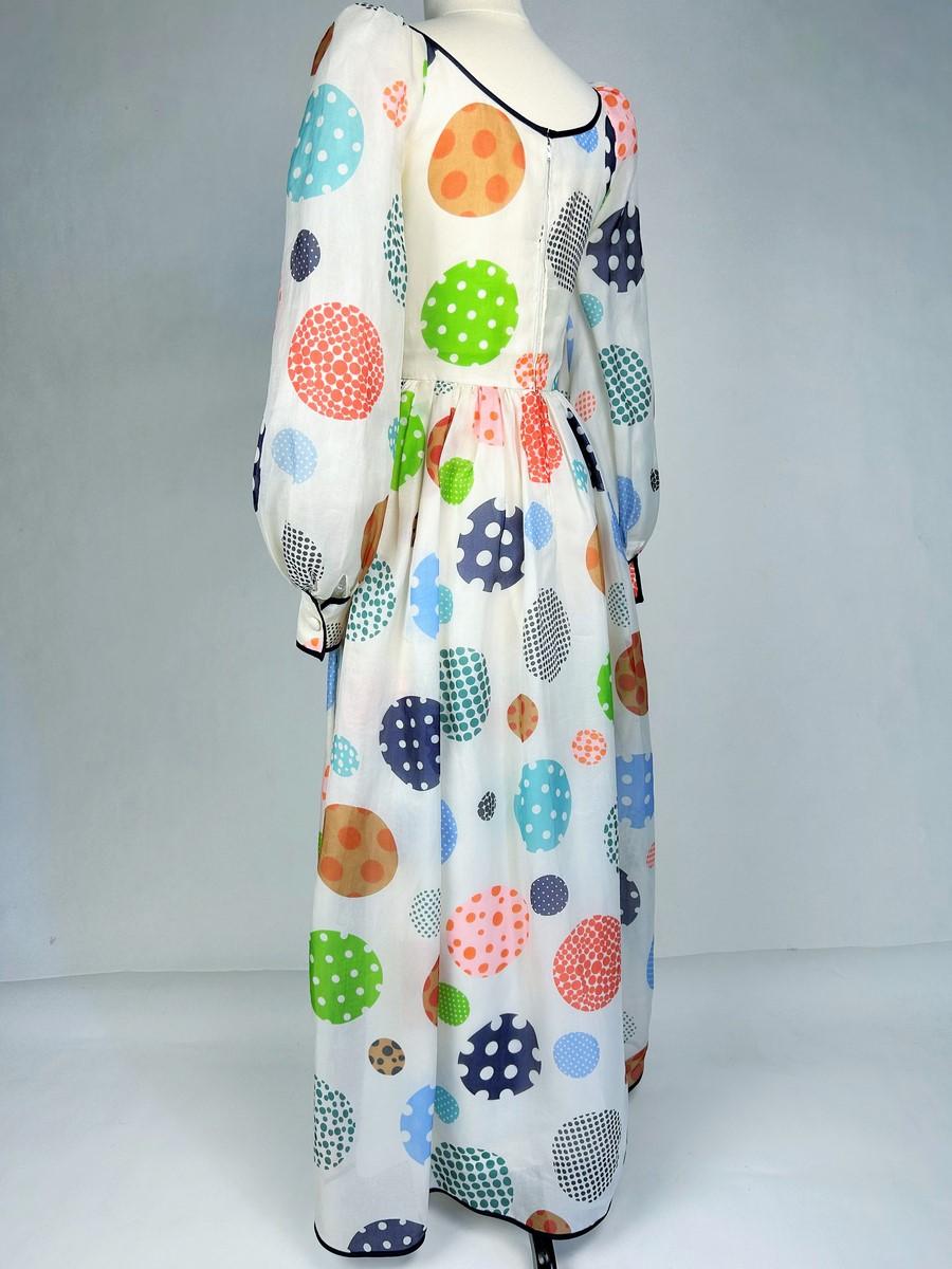 Nina Ricci, robe en organza imprimée à pois, printemps-été 1973 en vente 2