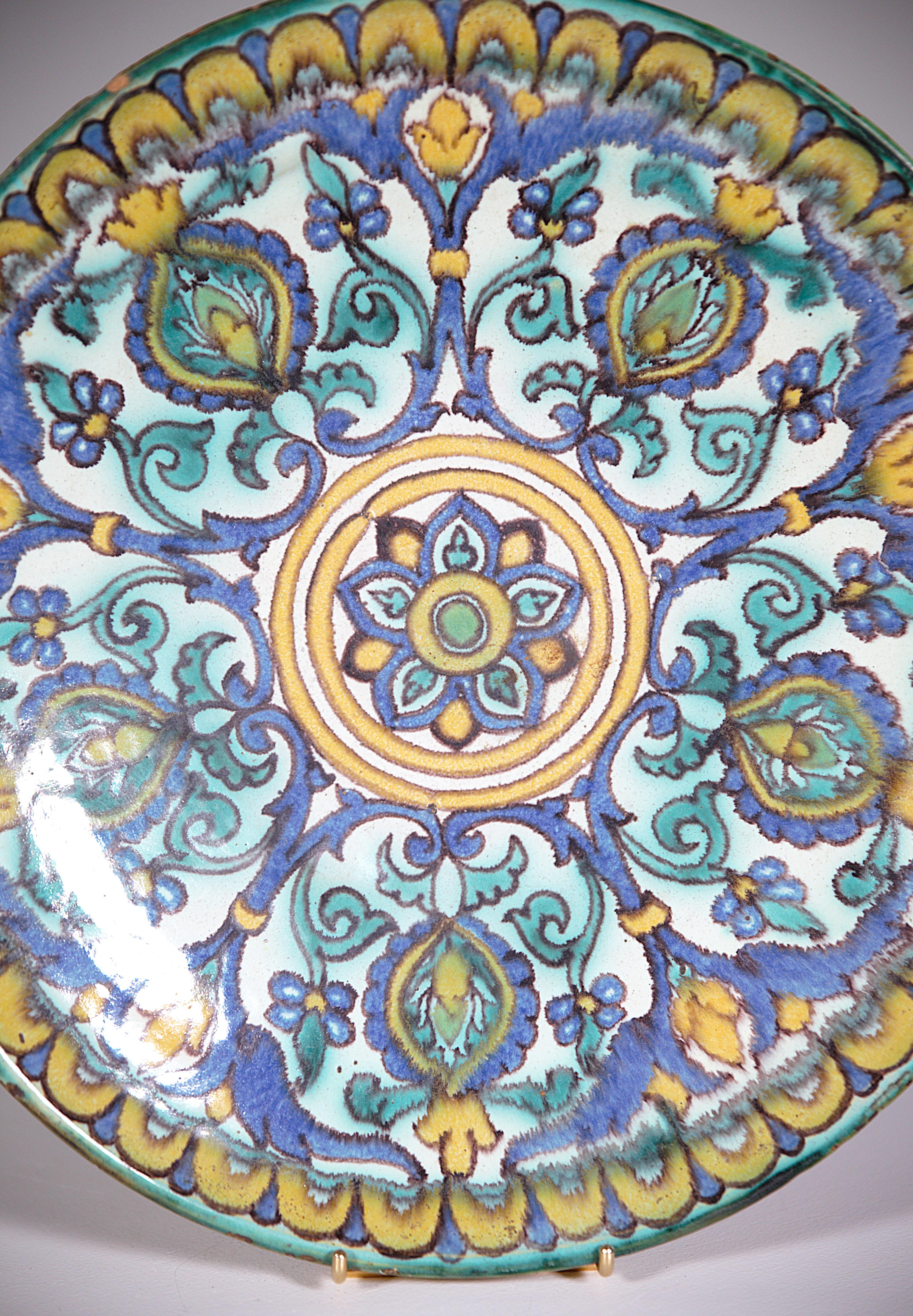 Orientalischer Keramikteller von Pierre de Verclos Nabeul Tunesien 1930er Jahre (Emailliert) im Angebot