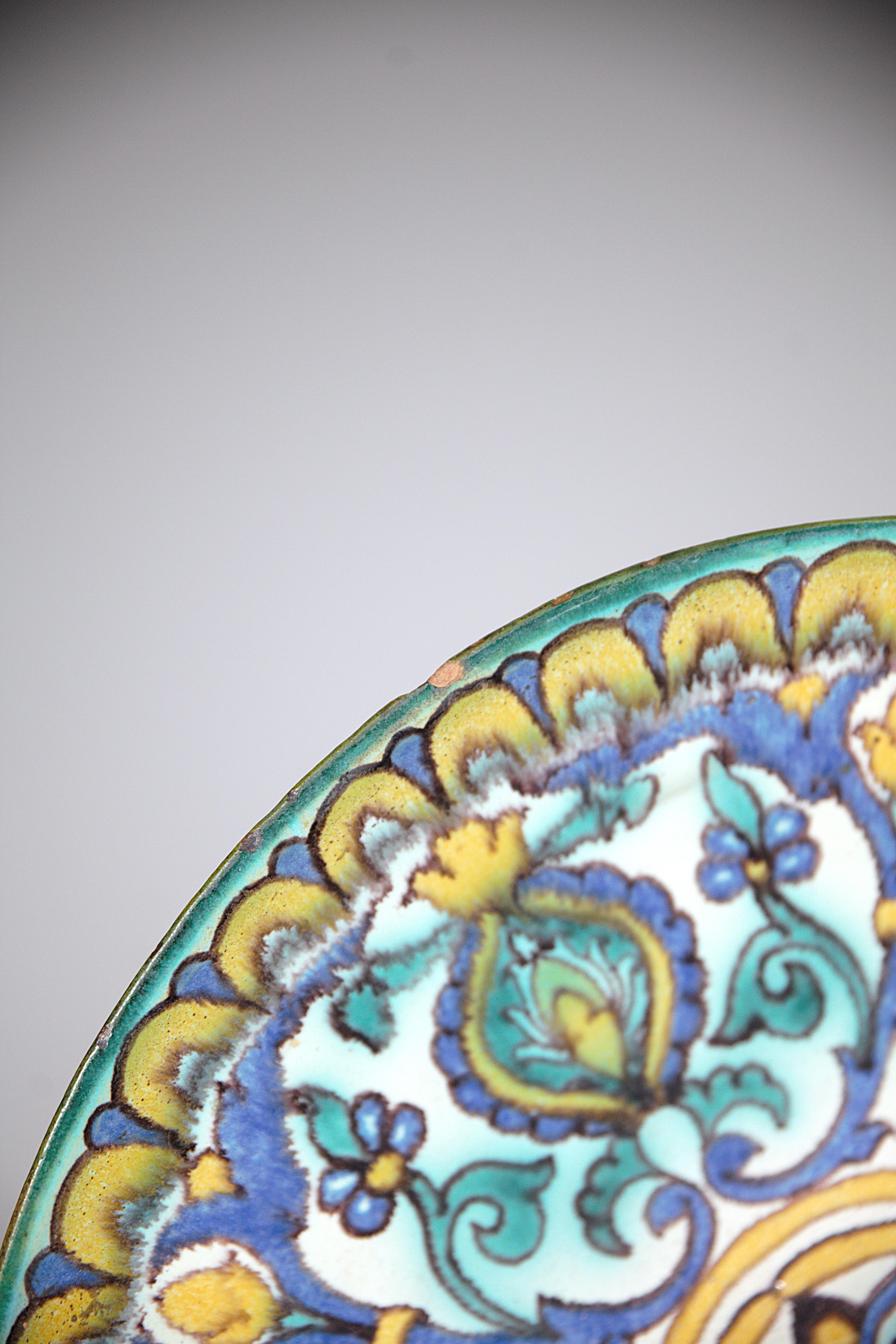 Orientalischer Keramikteller von Pierre de Verclos Nabeul Tunesien 1930er Jahre (Mitte des 20. Jahrhunderts) im Angebot