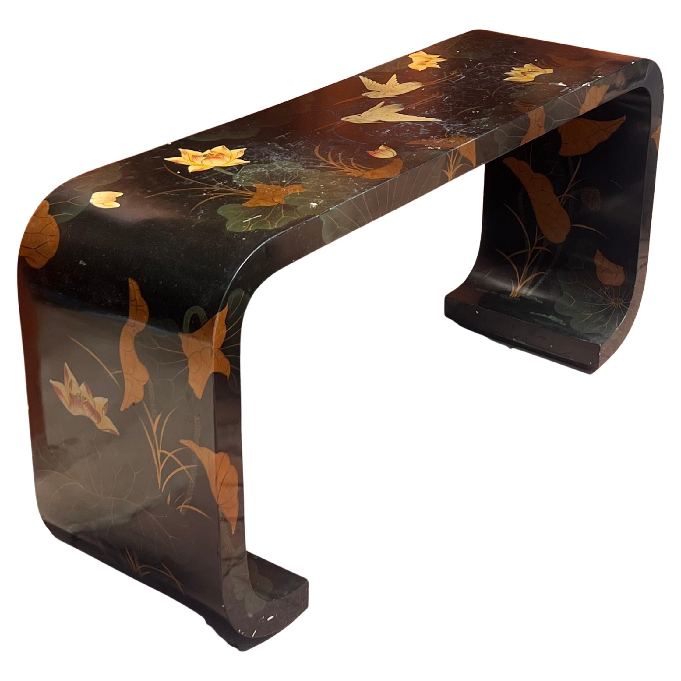 An oriental lacquered console table, 20th century