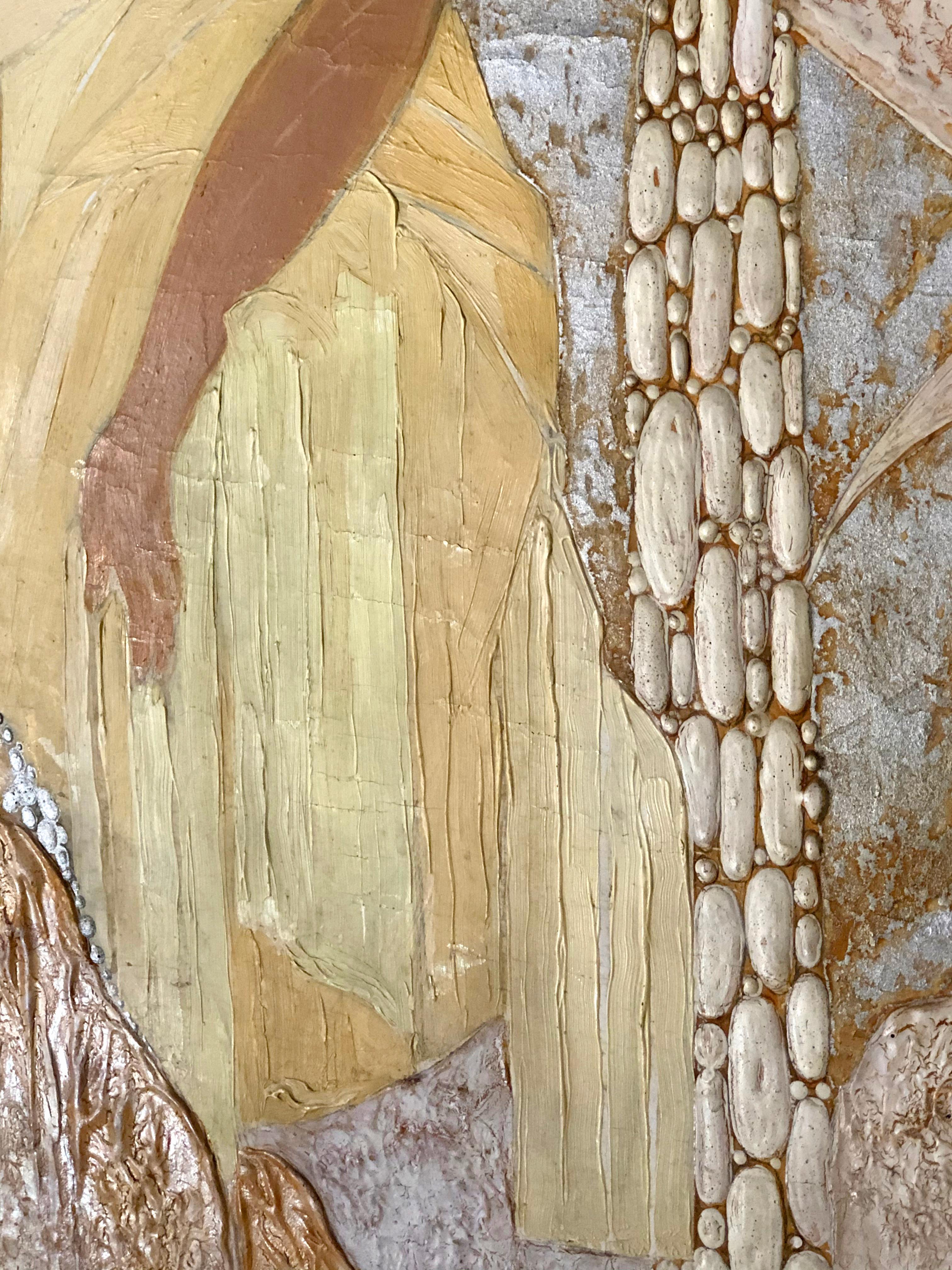 Huile sur panneau ORIENTALIST ART-DECO de GASTON PRIOU, France 1930 1