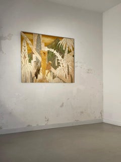 An ORIENTALIST ART-DECO Oil on Panel PAINTING by GASTON PRIOU, France 1930