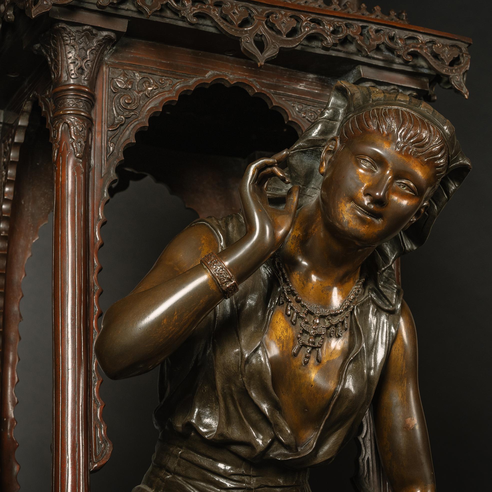An Orientalist Lifesize Figural Bronze Statue, Attributed to Louis Hottot In Good Condition For Sale In Brighton, West Sussex