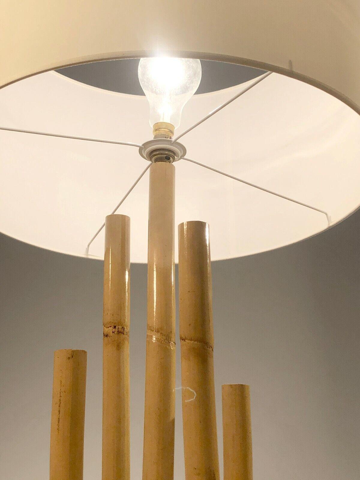A MODERN BRUTALIST Bamboo TABLE LAMP, AUDOUX-MINNET Style, France 1970 For Sale 2