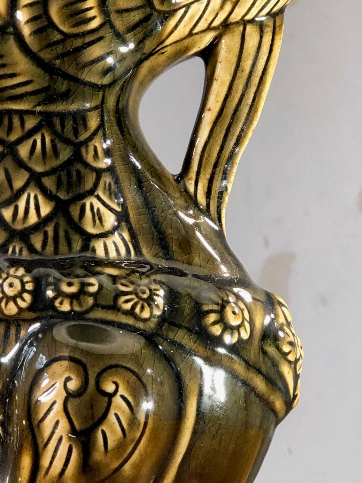 An ORIENTALIST NEOCLASSICAL CHINESE DRAGON Ceramic TABLE LAMP, France 1950 For Sale 5
