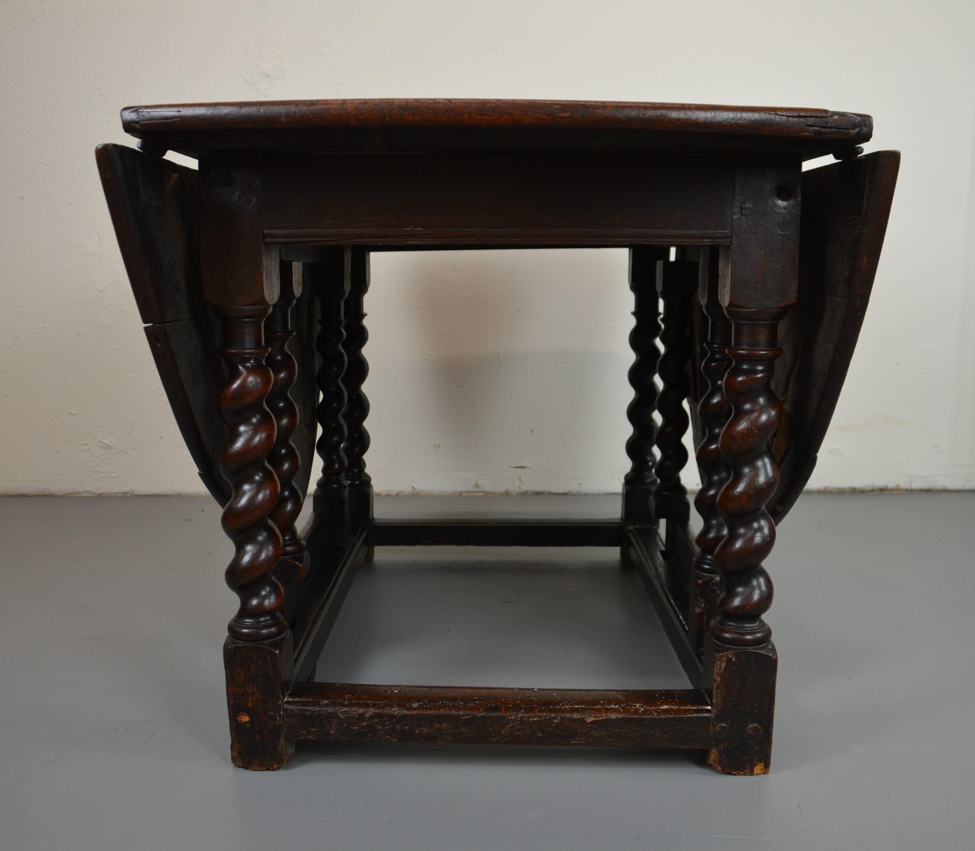 Original 1690's Oak Gate-Leg Table 2